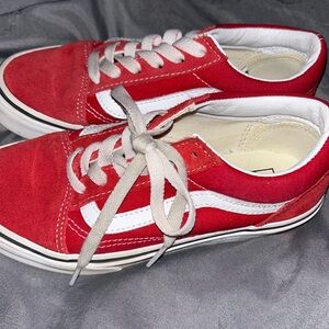 Red kid vans. Slightly worn